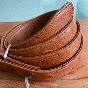 Dark ostrich leather belt (size 41)
